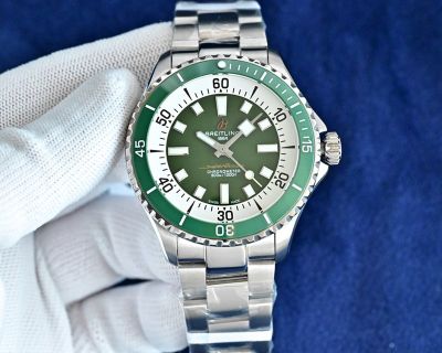 BLS Factory Breitling Superocean 44mm ETA2824 Movement Green/Blue Face Watch